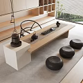 New Chinese Tea Table and Chair Combination 3d model