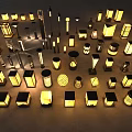 Multiple Styles of Outdoor Lights with Different Designs and Illuminated Features