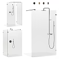 Modern Bathroom Set With Shower System Glass Door And Mirror Design