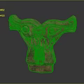 Terracotta Household Decorative Item With Double Dragon Heads And Central Human Figure
