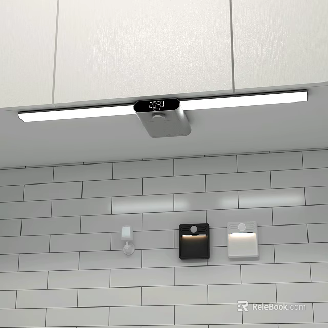 Modern Wall Light Design On White Tile Interior Wall With Simple Style Look 3d model 