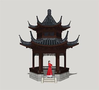 Chinese Pavilion Garden Pavilion 3d model