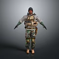 Tactical Military Figure Wearing Camouflage Pants Vest Helmet And Gloves