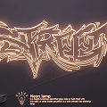 Stylish Street Art Neon Light Combination With Graffiti Design And Warm Glow