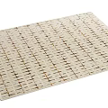Beige Square Rug With Woven Texture For Minimalist Living Room Decor