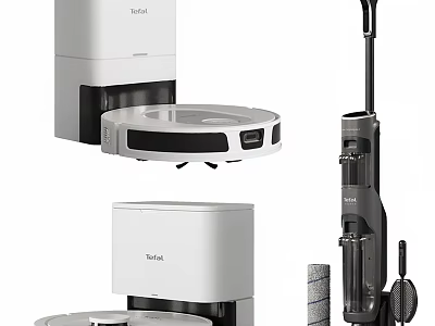 Smart Home Cleaning Machines With Robotic Vacuums Handheld Cleaners And Auto Empty Bases 3d model