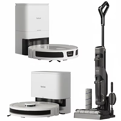 Smart Home Cleaning Machines With Robotic Vacuums Handheld Cleaners And Auto Empty Bases 3d model