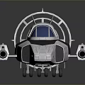 Futuristic Sci-Fi Spaceship With Silver Body Transparent Cockpit And Large Engine 3d model