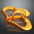 Shiny Golden Heart Shaped Decorative Furniture Ornament Accent Piece With Modern Design