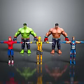Game Movie Character Action Figures Standing With Arms Extended Green Hulk Red Hoodie Yellow Blue
