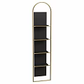 Modern Minimalist Storage Shelf With Black Shelves And Gold Frame Design