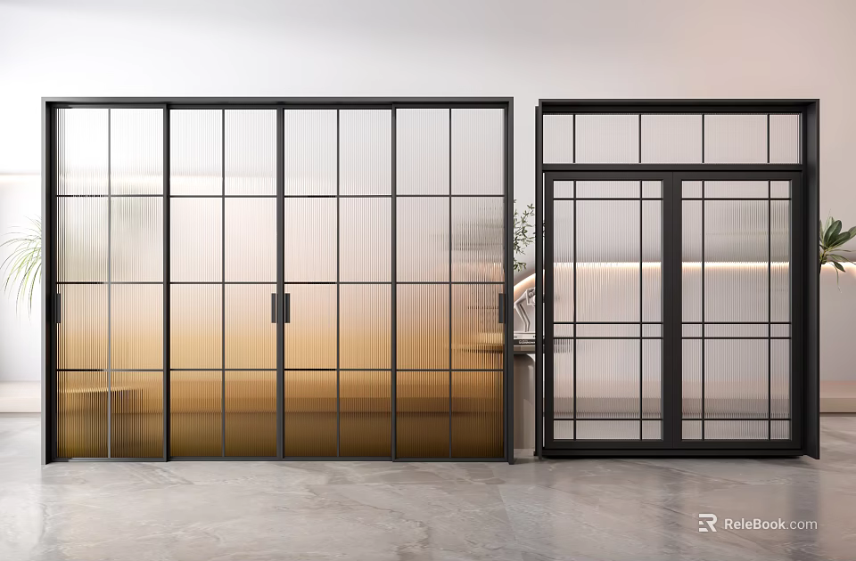 Modern Open Kitchen Interior Design With Island Counter And Appliances 3d model