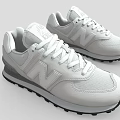 White New Balance Sneakers With Mesh Upper Black Sole Classic Design Casual Wear
