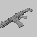 Modern Black Tactical Assault Rifle With Rail System Adjustable Stock And Muzzle Device 3d model