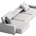 Modern Light Gray Sectional Sofa with Comfortable Cushions and Sleek Design 3d model