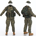 Camouflage uniform soldier clothes military uniform 3d model