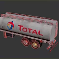 TOTAL Silver Tanker Truck With Red Lettering And Company Logo Design