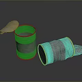 Open Aluminum Cans With Pull Tabs Standing And Fallen On Dark Surface