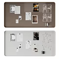 Stylish Bulletin Boards Adorned With Papers Photos Notes And Sketches