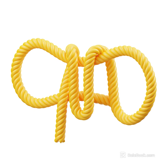 Yellow Knotted Rope Decorative Ornament Set for Home Interior Decoration 3d model 