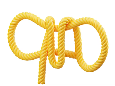 Yellow Knotted Rope Decorative Ornament Set for Home Interior Decoration 3d model