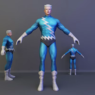 Modern game character The Flash 3d model