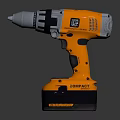 Orange And Gray Compact Cordless Drill With Battery Powered Power Tool Design 3d model