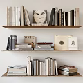 Modern Ornaments Combination Book Record Player Record Magazine Decorative Rack Decorative Cabinet Bookcase 3d model