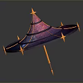 Vibrant Decorative Umbrella Featuring Purple Pink Gradient And Yellow Star Accents