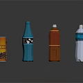 Assorted Beverage Bottles In Different Colors And Various Shapes On White Surface