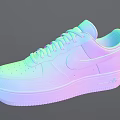 Nike Air Force 1 White Low Top Sneakers With Black Swoosh And Thick Sole
