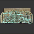 Traditional Wine Cellar Interior With Oak Barrels Archway Walls And Wooden Shelves