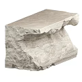 Natural Stone Bar Counter With Light Colored Surface And Rough Textured Design