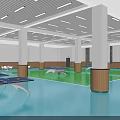 Spacious Indoor Sports Fitness Area With Table Tennis Tables Green Blue Flooring And Wooden Accents