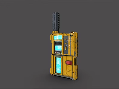 Modern Yellow Doorbell With Antenna Screens And Control Buttons Design 3d model