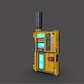Modern Yellow Doorbell With Antenna Screens And Control Buttons Design