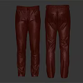 High Quality Stylish Black Leather Pants Front And Back View Design 3d model