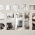 Modern Mirror Decorative Mirror Full-length Mirror Round Mirror 3d model