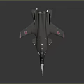Dark Colored Military Fighter Jet With Red Star Emblems And Sharp Design 3d model