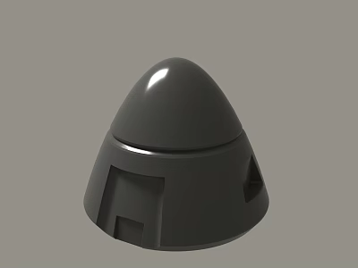 Gray Conical 3D Model With Geometric Cutouts And Smooth Surface Design 3d model