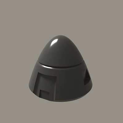 Gray Conical 3D Model With Geometric Cutouts And Smooth Surface Design 3d model