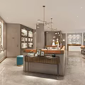 Modern Bridal Shop Interior With Wedding Dress Displays Reception Desk And Decorative Paintings