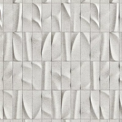 Modern Background Wall with Light Colored Wavy Tile Textured Pattern for Interior Decor 3d model