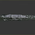 Wood Stone with Green Moss White Spots and Natural Texture on Black Background