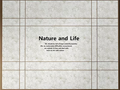 Natural Background Wall Design Featuring Tiled Pattern Nature Theme And Decorative Text Elements 3d model