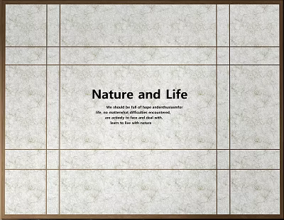 Natural Background Wall Design Featuring Tiled Pattern Nature Theme And Decorative Text Elements 3d model