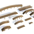 Wooden Landscape Bridges With Various Curved And Straight Designs For Gardens