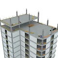 Modern Construction Site Under Construction With High Rise Buildings Crane And Scaffolding