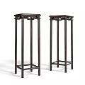 New Chinese Style Flower Table Flower Rack Fragrant Table New Chinese Zen Style Black Walnut Wood Furniture Ming Style Furniture 3d model