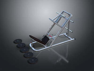 Home Gym Leg Extension Machine With Metal Frame Black Seat And Weight Plates 3d model